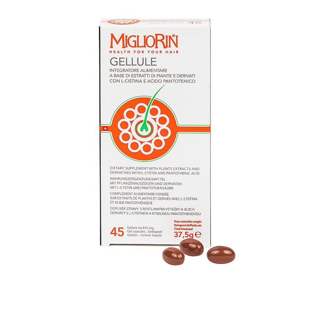 MIGLIORIN 45 SOFT GELS food supplement nourish their hair